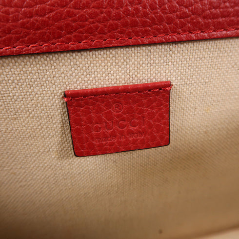 GUCCI GG Chain Shoulder Bag 400249 Calfskin Leather Red