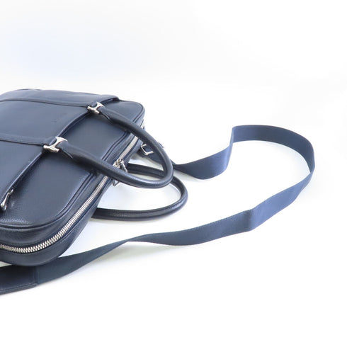 BALLY SHW 2way Shoulder Bag Business Bag Calfskin Leather Navy