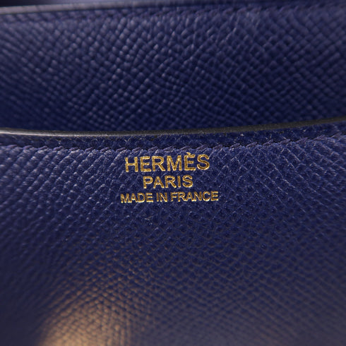 HERMES GHW Constance 24 Shoulder Bag Epsom Leather Blue