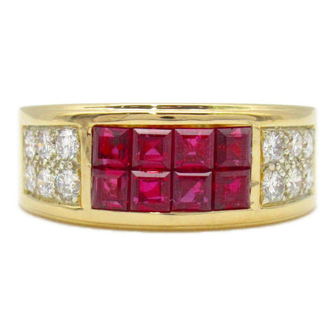CARTIER Diabolo Ruby Diamond Ring 18K Yellow Gold US#6.25/JP#12.5/Cartier#53
