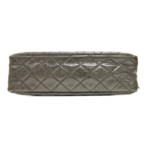 CHANEL Quilted CC SHW 2.55 Chain Shoulder Bag Calfskin Leather Silver