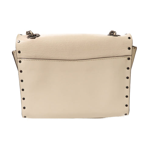 COACH Chain Shoulder Bag 29389 Calfskin Leather White