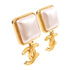 CHANEL CC GHW CC Earrings B20K Metal PVC White Gold Tone Color