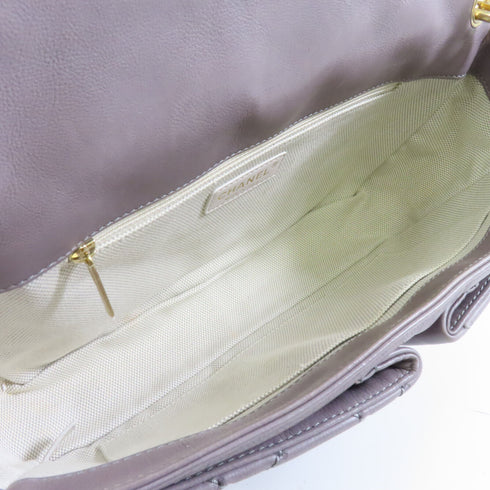 CHANEL Quilted CC GHW Shoulder Bag A50362 Calfskin Leather Gray