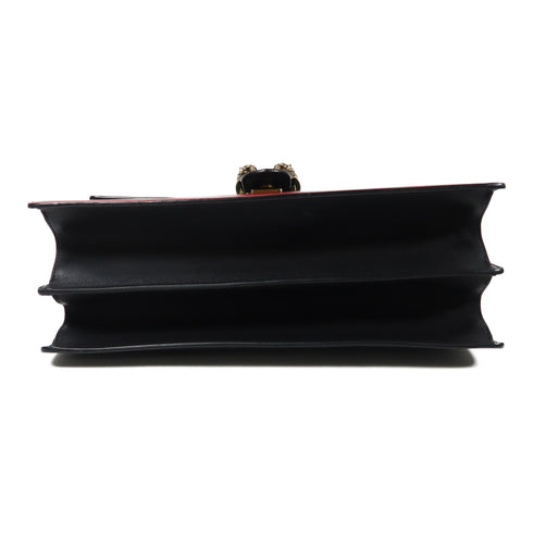 GUCCI GG GHW 2 Way Shoulder Bag Handbag 421999 Calfskin Leather Black Red Green
