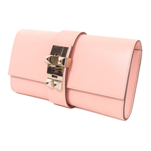 HERMES PHW CDC Medor Clutch Leather Rose Sakura