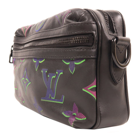 LOUIS VUITTON Comet Messenger PM Shoulder Bag M22495 Calfskin Black/Multicolor