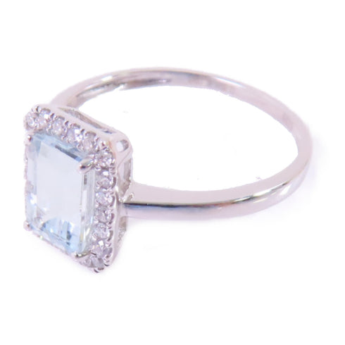 Jewelry Crystal 0.138ct Diamond Ring US#5.75 18K White Gold