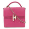HERMES PHW Cinhetic 2 Way Chain Shoulder Bag Chevre Leather Rose Pourpre