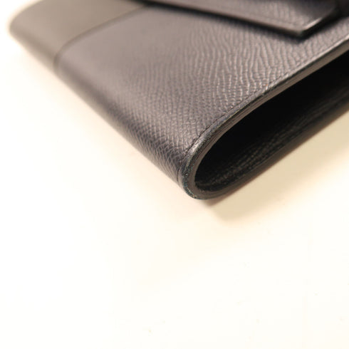 HERMES GHW Kelly To Go Shoulder Bag Veau Epsom Leather Black Navy Blue