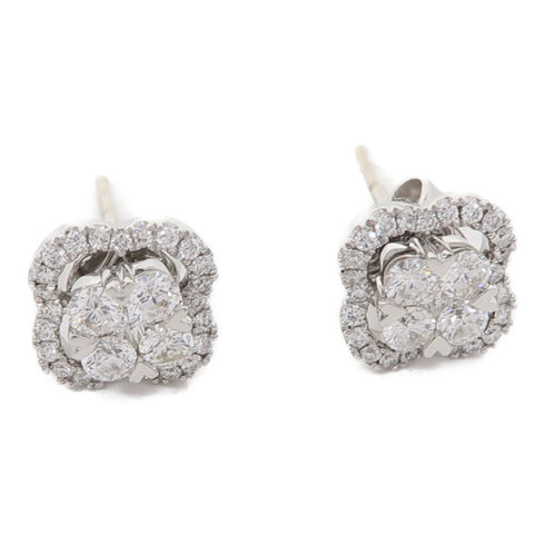 Fine Jewelry 0.71ct Diamond 0.005ct Diamond 3.30g Earrings 18K White Gold