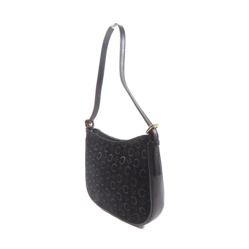 CELINE SHW Shoulder bag Suede Leather Black