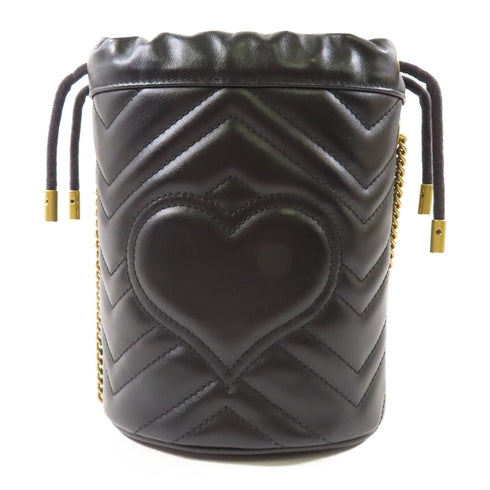 GUCCI GG Marmont Shoulder Bag Calfskin Leather Black 575163