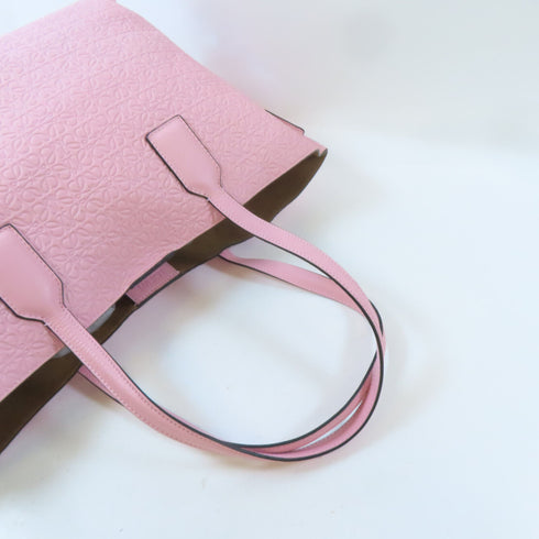 LOEWE Shoulder Tote Bag Calfskin Leather Pink