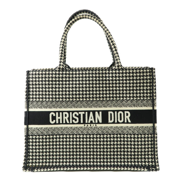 CHRISTIAN DIOR CD Book Tote Shoulder Handbag Canvas Black White
