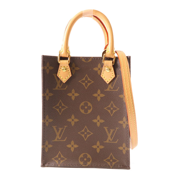 LOUIS VUITTON LV Petit Sac Plat 2 Way Shoulder Bag Handbag M69442 Monogram Brown