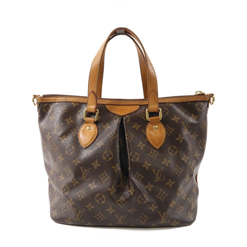 LOUIS VUITTON LV GHW Palermo PM 2 Way Shoulder Bag M40145 Monogram Brown v11
