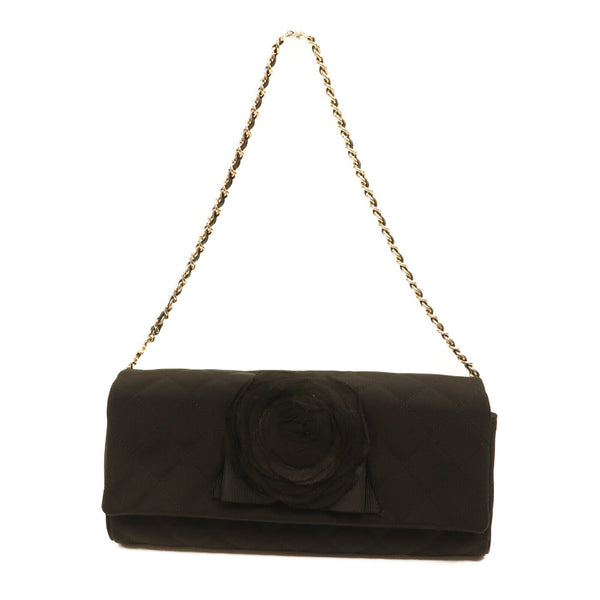 CHANEL CC GHW Chain Shoulder Bag Silk Black