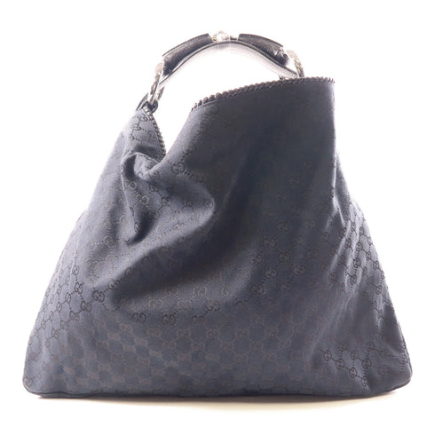 GUCCI SHW Horsebit Shoulder Bag 114900 GG Canvas