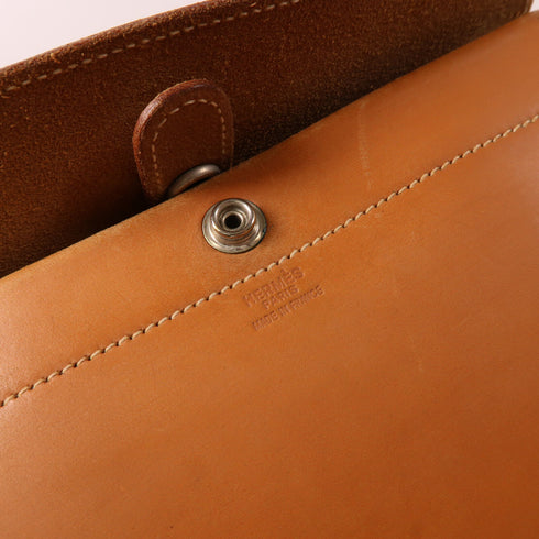 HERMES PHW Vintage Backpack Rucksack Barenia Leather Brown