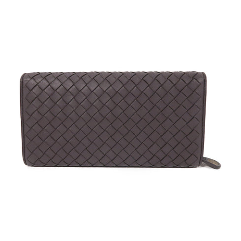 BOTTEGA VENETA BV Bifold Long Wallet Intrecciato Leather Brown