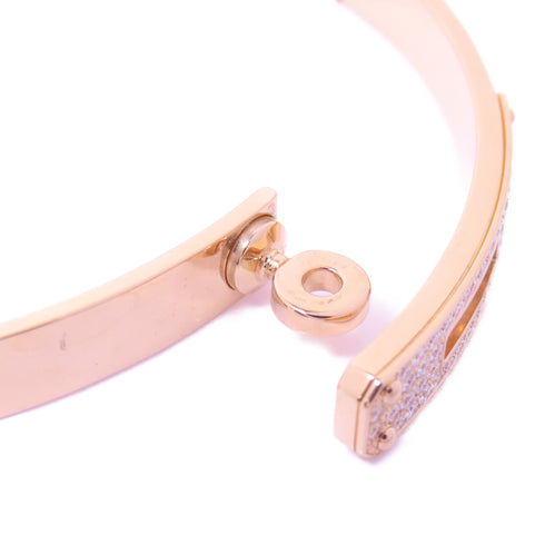 HERMES 0.26ct Diamond Bracelet Bangle 18K Pink Gold