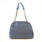 CHANEL Quilted CC Chain Shoulder Handbag Calfskin Leather Blue