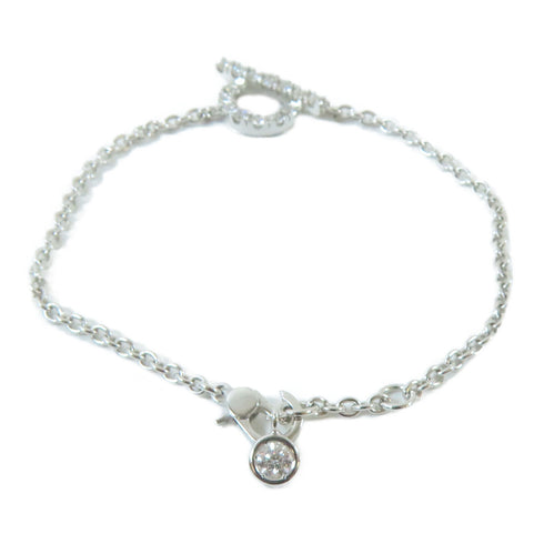 HERMES Finesse XS 0.55ct Diamond Bracelet 18K White Gold #14.25cm