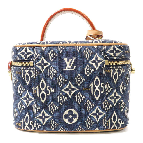 LOUIS VUITTON GHW Since 1854 Vanity Case 2 Way Bag M57403 Monogram Jacquard Blue