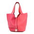HERMES PHW Picotin MM Hand Bag Clemence Leather Rose Extreme/Rose De Coeur