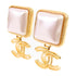 CHANEL CC GHW CC Earrings B20K Metal PVC White Gold Tone Color