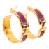 HERMES Olympe Earrings Metal Gold/Purple