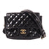 CHANEL CC GHW Chain Shoulder Bag Patent Leather Black