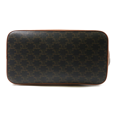 CELINE GHW Cabas Shoulder Bag 115072 Coated Canvas Brown