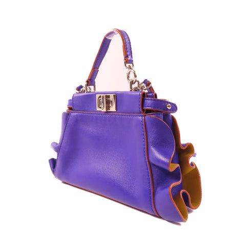 FENDI SHW 2 Way bag Calfskin Leather Purple
