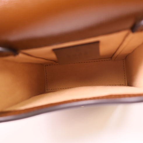 GUCCI GG GHW Horsebit 1955 Mini Bag Shoulder Bag 625615 Coated Canvas Brown