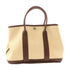 HERMES SHW Garden Party TPM Tote Bag Canvas Stamp Y White/Brown