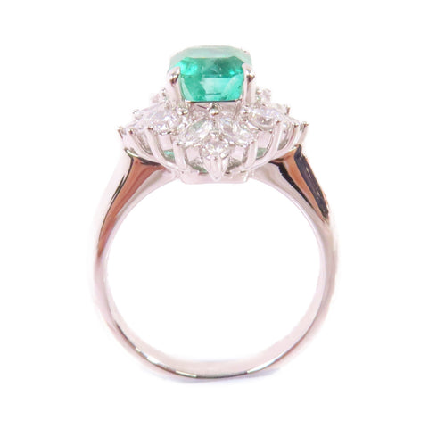 FINE JEWELRY 1.71ct Emerald 0.82ct Diamond Ring US#6 PT950 Platinum