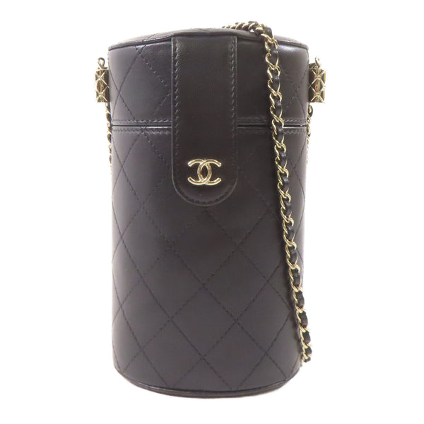 CHANEL CC GHW Chain Shoulder Bag Calfskin Leather Black v9