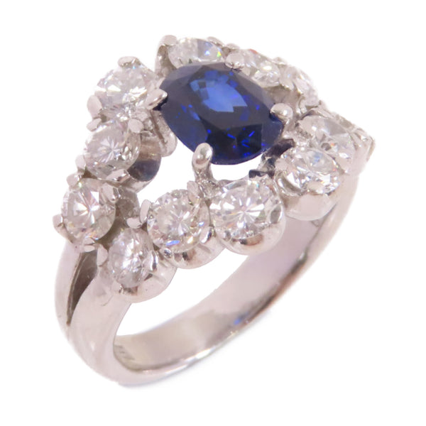 FINE JEWELRY 1.79ct Sapphire 2.50ct Diamond Ring PT900 Platinum US#7.5