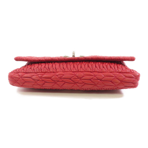 Miu Miu SHW Shoulder Bag Lambskin Leather Red