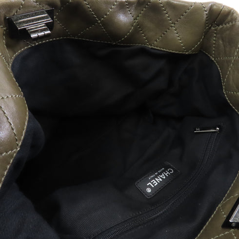 CHANEL CC SHW Handbag Lambskin Leather Brown