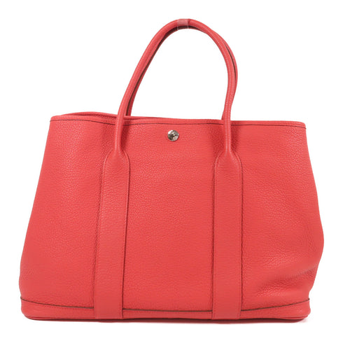 HERMES PHW GardenParty PM Hand Bag/Tote Bag Negonda Leather Tosca