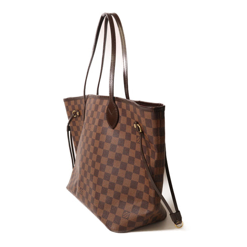 LOUIS VUITTON LV GHW Neverfull MM Shoulder Tote Bag N51105 Damier Brown v4