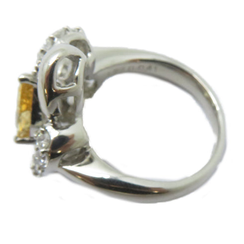 FINE JEWELRY 1.29ct Imperial Topaz 0.41ct Diamond Ring PT900 Platinum US#5.5