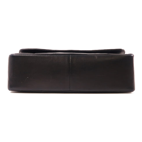 CHANEL Herringbone CC GHW Chain Shoulder Bag 2 Way Bag Calfskin Leather Black