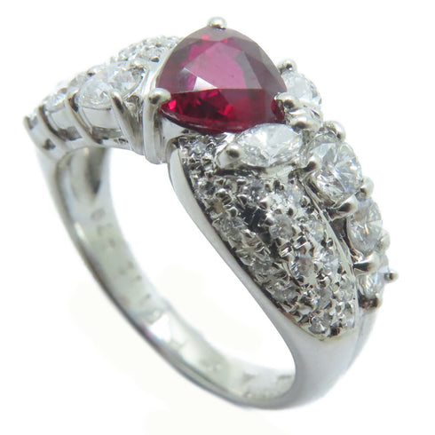 FINE JEWELRY 1.13ct Ruby 0.79ct Diamond Ring PT900 Platinum US#6