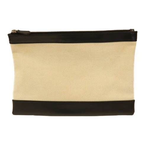 BALENCIAGA SHW Clutch Canvas Black/Beige