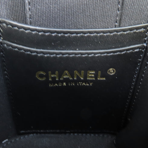 CHANEL Quilted CC GHW Bucket Bag Chain Shoulder Bag AS3210 Lambskin Black