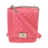 CHANEL Quilted SHW CC North South Chevron Le Boy Shoulder Bag Caviar Leather Pink